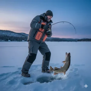 High velocity pedestal fan providing ventilation in a typical Canadian residential garage or hobby shop.