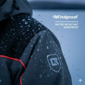 Illustration of a powerful pedestal fan cooling a commercial retail space or gym in Canada.