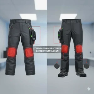 Comparison of battery packs used in heated pants vs compact batteries for heated boot insoles.