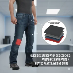 Guide on layering heated pants under denim or waterproof shells for versatile Canadian winter protection.