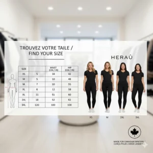Clear size guide illustration for Canadian shoppers, featuring inclusive sizing from XS to 3XL.