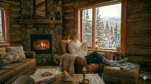 A Canadian senior using comfortable heated socks for poor circulation to maintain foot warmth and mobility at home.