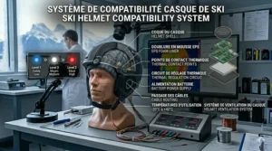 Cross-section illustration of the moisture-wicking thermal fleece lining inside the best heated toque.