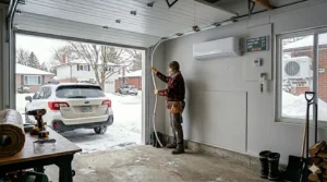 A comparison chart estimating the monthly operational costs of electric, natural gas, and propane options to determine the cheapest way to heat a garage in Canada.