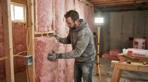 Insulation upgrades paired with a basement heater for Canadian winter to maximize thermal comfort.
