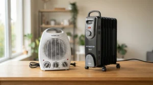 Comparing different sizes of a basement heater for Canadian winter for home heating solutions.