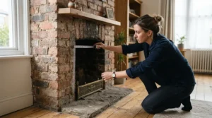 A homeowner planning a fireplace conversion insert using an electric fireplace insert for existing fireplace setup.