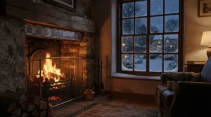 An existing hearth insert heater styled as an electric fireplace insert for existing fireplace providing cozy warmth.