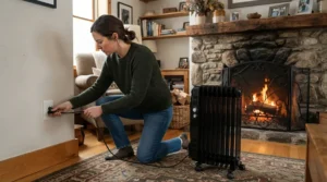 Step-by-step insert installation process for an electric fireplace insert for existing fireplace by a DIYer.